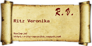 Ritz Veronika névjegykártya